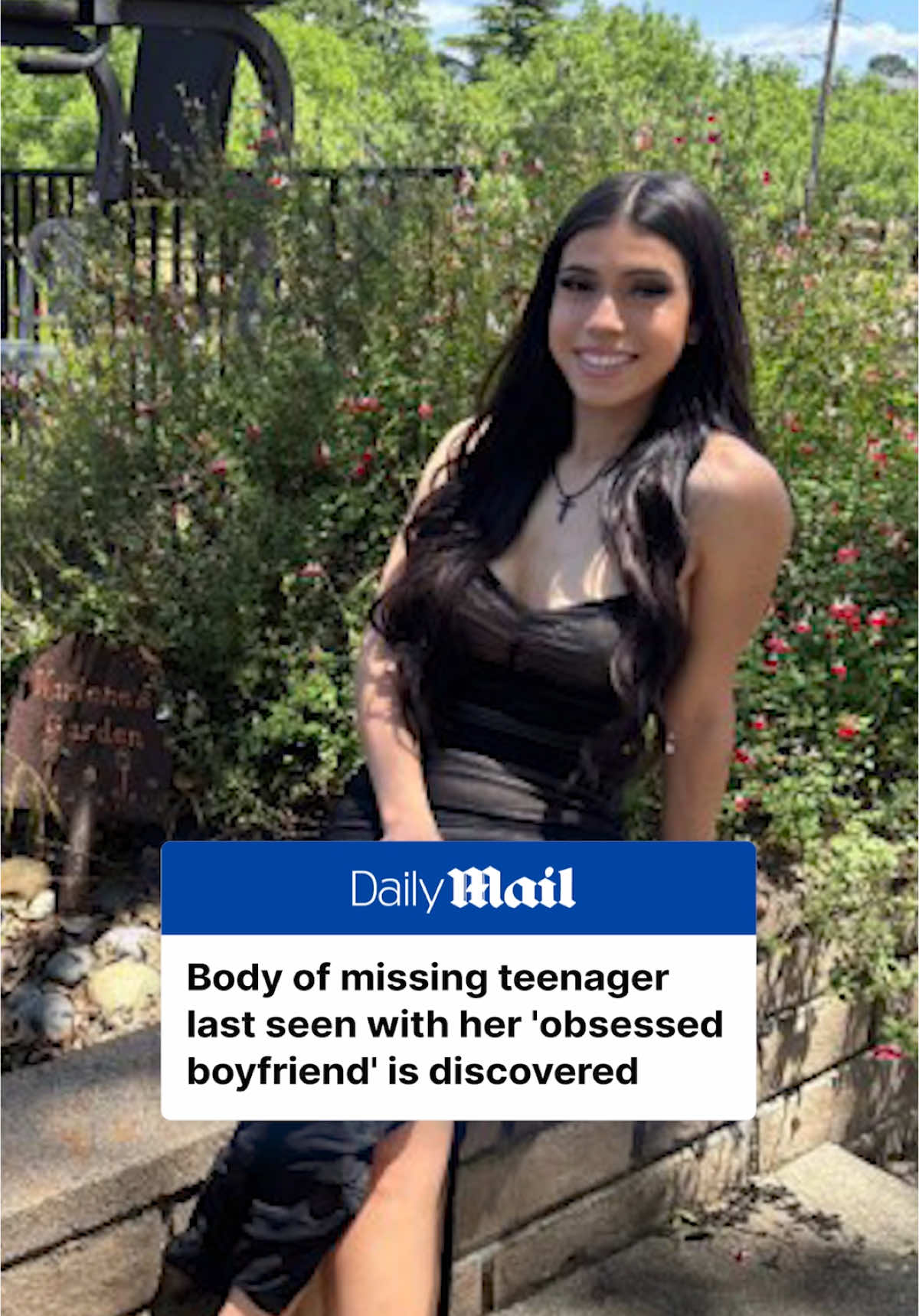 A post by @dailymail on TikTok caption: Authorities in California have confirmed that a missing 18-year-old who disappeared over the weekend with her 'obsessed boyfriend' has been found dead. Marissa DiNapoli's body was located Wednesday night at Anderson Lake in Morgan Hill and her identity has since been confirmed, the local police department announced on Thursday. Tap the link for the full story on DailyMail.com. Link in bio. #news #crime #california #rip 