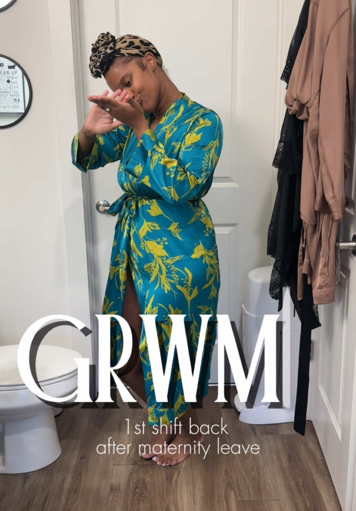 A post by @nikijayy7 on TikTok caption: Listen these scrubs ain’t been touched in idk how long , don’t mind the wrinkles 🙃 I promise the sun straightened it out !!!! #fyp #postpartum #backtowork #moneymotivation #maternityleave 