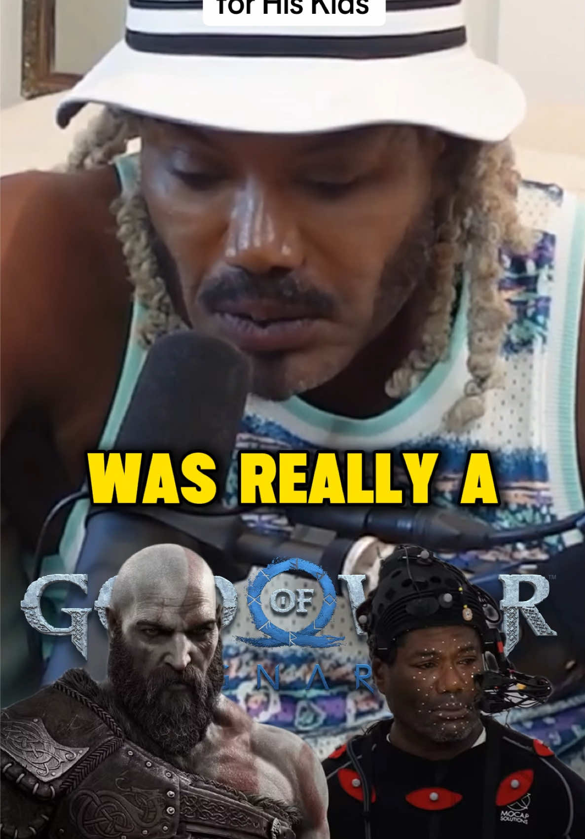 A post by @jimjcummings on TikTok caption: Voice of Kratos Did It for His Kids #jimcummmings #christopherjudge #fyp #podcast #godofwar #kratos 