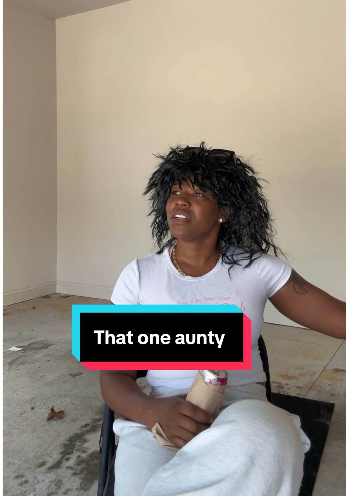 A post by @chymarron_official on TikTok caption: That one aunty at every cookout #fyp 