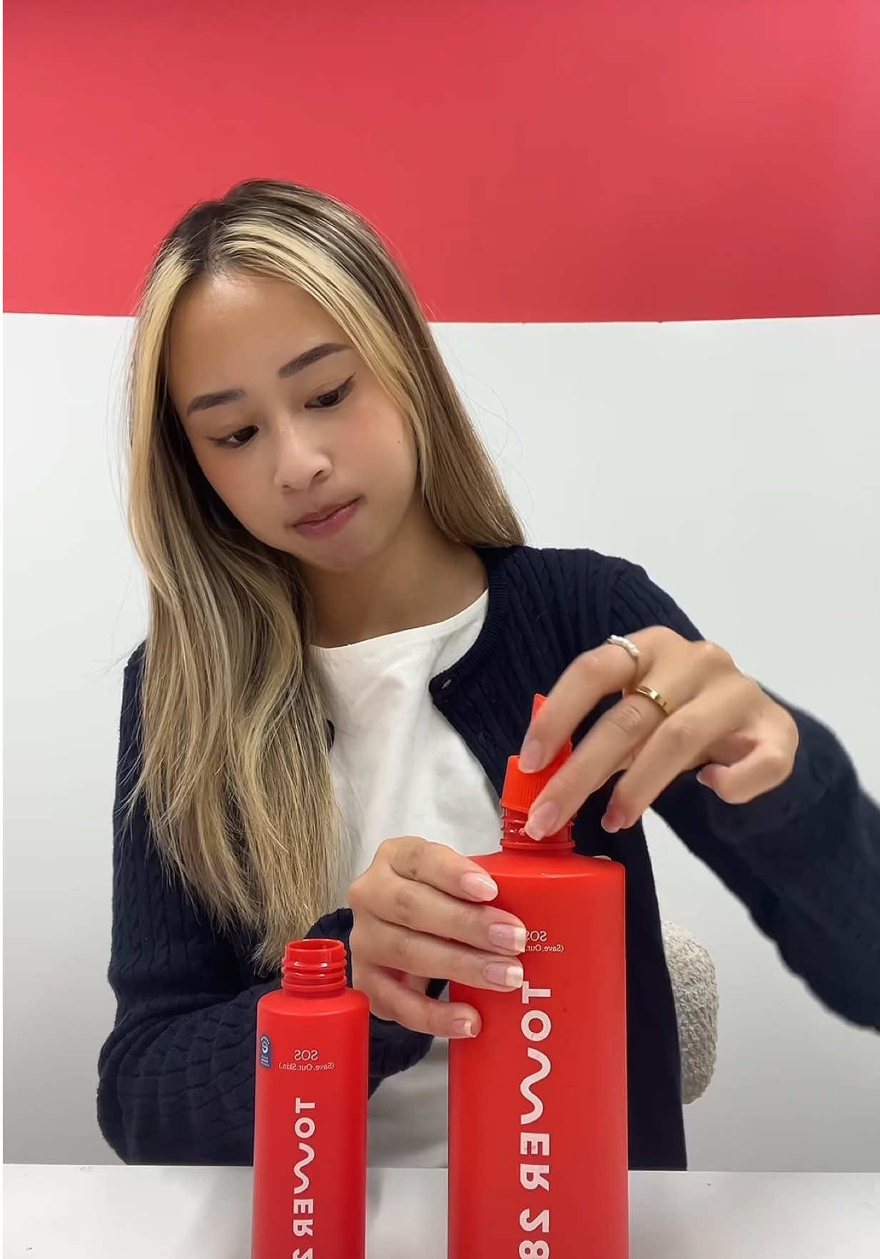 A post by @tower28beauty on TikTok caption: Answering the most important question… does our SOS nozzle fit the SOS Jumbo Refill? 🙂‍↕️ #sosspray #hypochlorousacidspray #tower28 #tower28beauty 