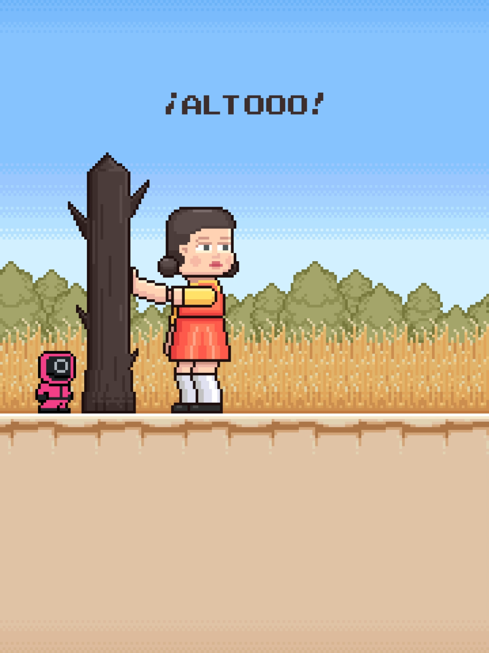 A post by @dave.xp on TikTok caption: Alto!🚦🦑 @Squid Game Netflix  #squidgame #squidgameseason3 #pixelart