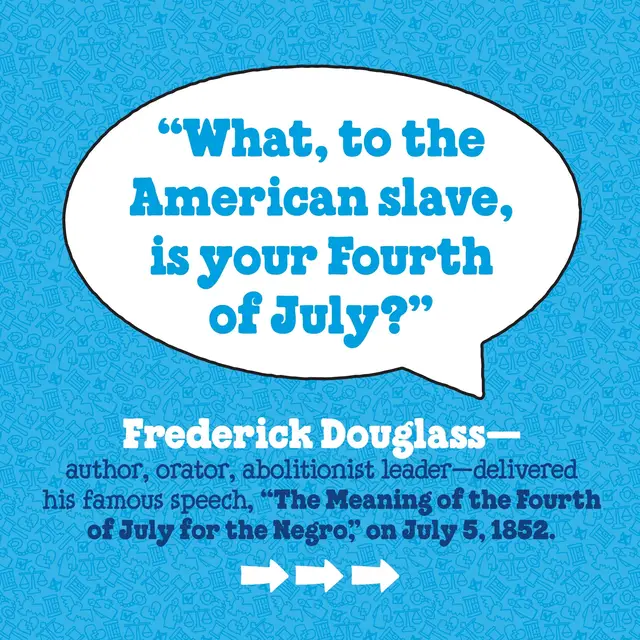 A post by @benandjerrys on TikTok caption: Over 170 years ago, Frederick Douglass demanded that America fulfill the promise of its founding ideals — that all people should enjoy “life, liberty, and the pursuit of happiness.” But today, we are still living with systemic racism and the legacy of slavery. We will not stop fighting for an America where there truly is liberty and justice for all. Learn more and hear the full speech at the link in our bio.