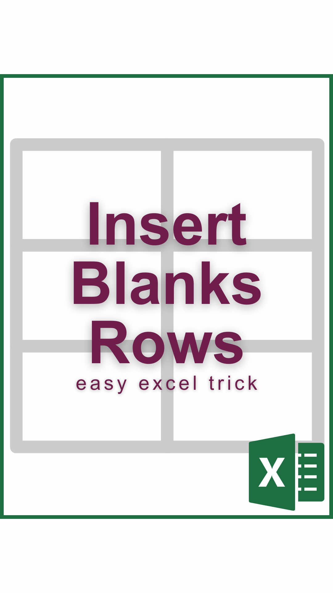 A post by @cheatsheets on TikTok caption: Insert Blank Rows in Excel! #excel #exceltips #googlesheets #spreadsheet #tutorials 
