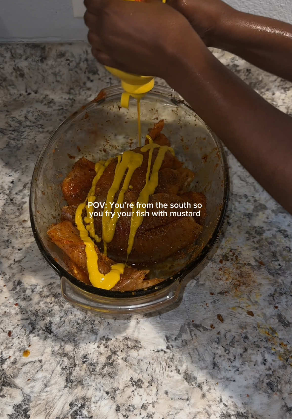 A post by @beautybytian on TikTok caption: I love fried fish sm but it’s not complete without some mustard for extra flavor 🩷 #friedfish #fryingfish #fish #tilapia #friedfishrecipe #food #foodtiktok #foodtok #cookingtiktok #cooking #cookingtok #homemadefood #satisfying 