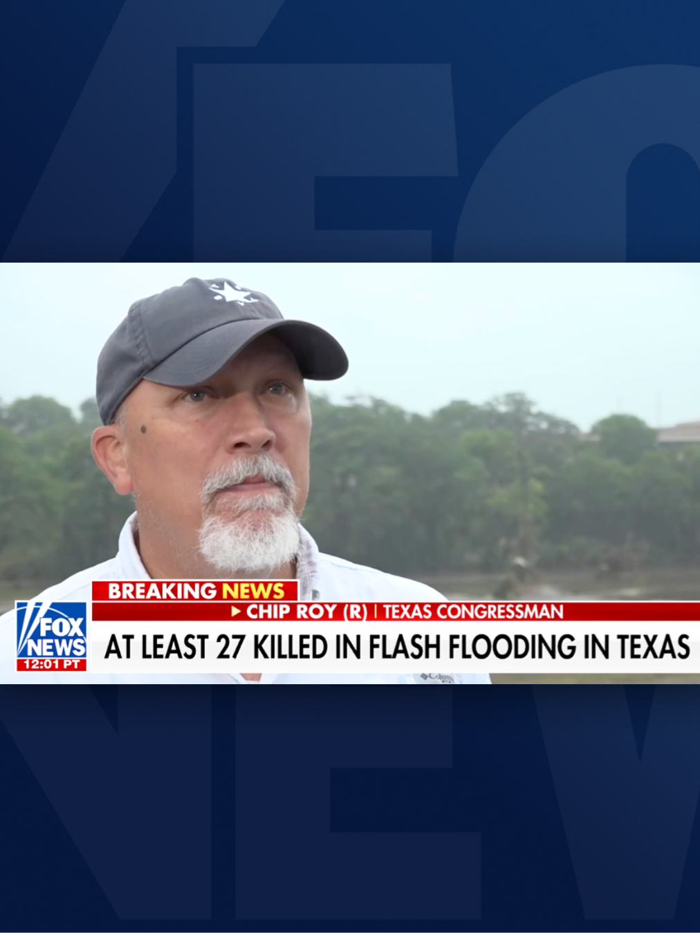 A post by @foxnews on TikTok caption: 'PRAISE THE LORD': Young girl floated on a mattress for hours before she was rescued in Texas flood and is now safe, Congressman Chip Roy says.