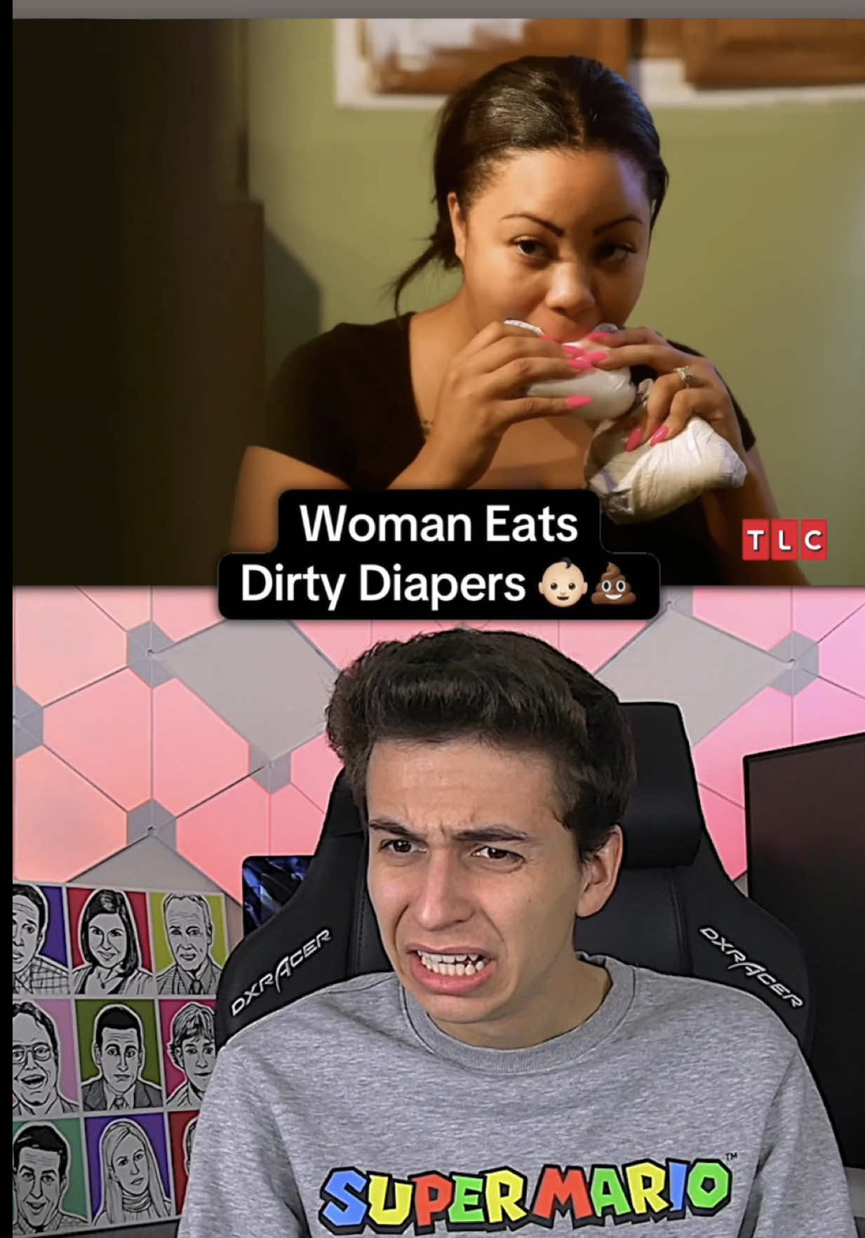 A post by @gabe on TikTok caption: Woman Eats Dirty Diapers 💩😳