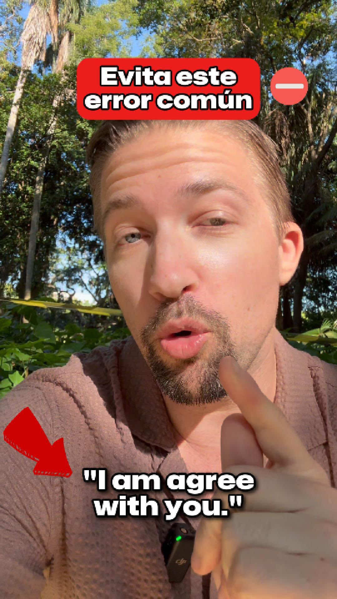 A post by @gringlesfacil on TikTok caption: NUNCA digas "I'm agree" ❌ No existe en inglés. Se dice: "I agree" ✅ Punto. Sin "am", "is" o "are". ¿Tú como lo decias? 👇 #inglés #aprenderingles 