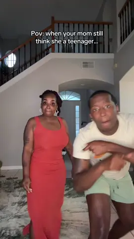 A post by @markellwashington1 on TikTok caption: My momma think she still young lol @EstellaDior and you see the back pack poking lol 