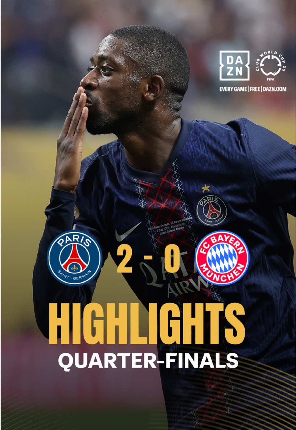 A post by @fifaclubworldcup on TikTok caption: PSG 🆚 Bayern Munich  #FIFACWC 
