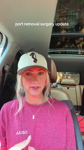 A post by @sierra_stone98 on TikTok caption: Little port removal surgery update for the books! Hopefully this journey is coming to an end now! 💛 Feeling so grateful to have spent the holiday weekend with friends & family! Last year I was receiving chemo for the week! So much can happen in a year! #nonhodgkinslymphoma #cancersucks🎗 #fyp #happygirl 