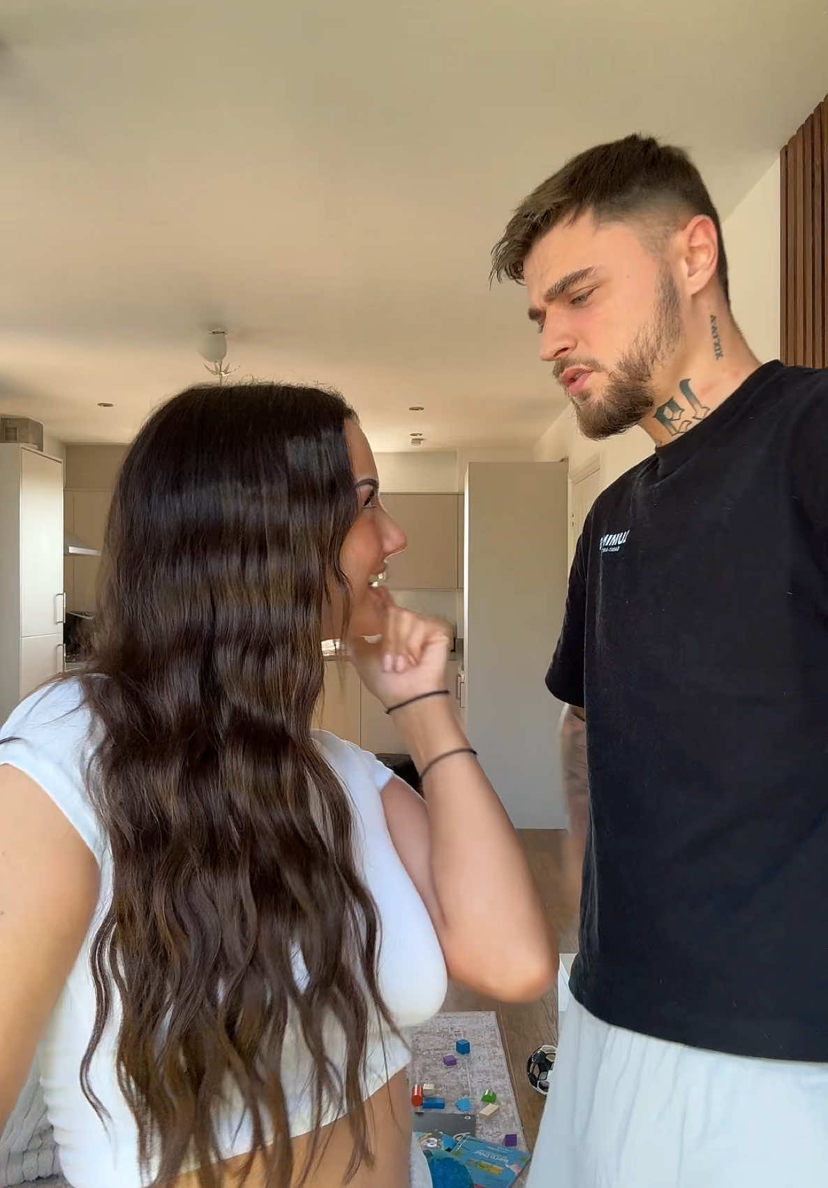 A post by @paulandmorgann1 on TikTok caption: Rizzing him up fr #foryou #viral 