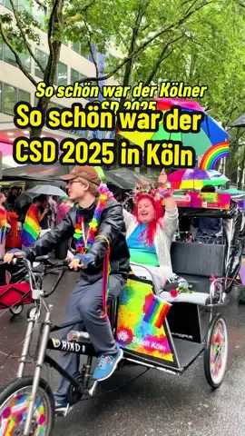 A post by @mitvergnuegenkoeln on TikTok caption: CSD 2025 und Köln tanzt unterm Regenbogen - da ist der Regen ganz egal! 🌈 WIR LIEBEN ES! ❤️ Köln ist und bleibt bunt!!! . . . #köln #cologne #csdköln #csd #colognepride