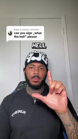 A post by @chaadcrb on TikTok caption: Replying to @emma WHAT THE HELL⁉️ #funny #trending #foryou #viral #fyp #foryoupage #asl #signlanguage #americansignlanguage #explore #chaadcrb 