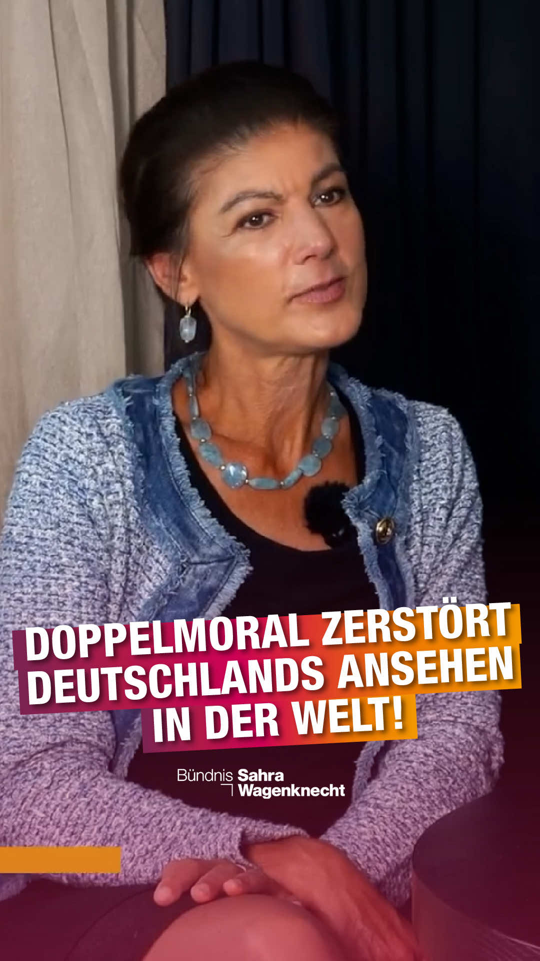 A post by @sahra.wagenknecht on TikTok caption: Doppelmoral zerstört Deutschlands Ansehen in der Welt! #bsw #wagenknecht #schack #maulbeerblatt #russland #usa #israel