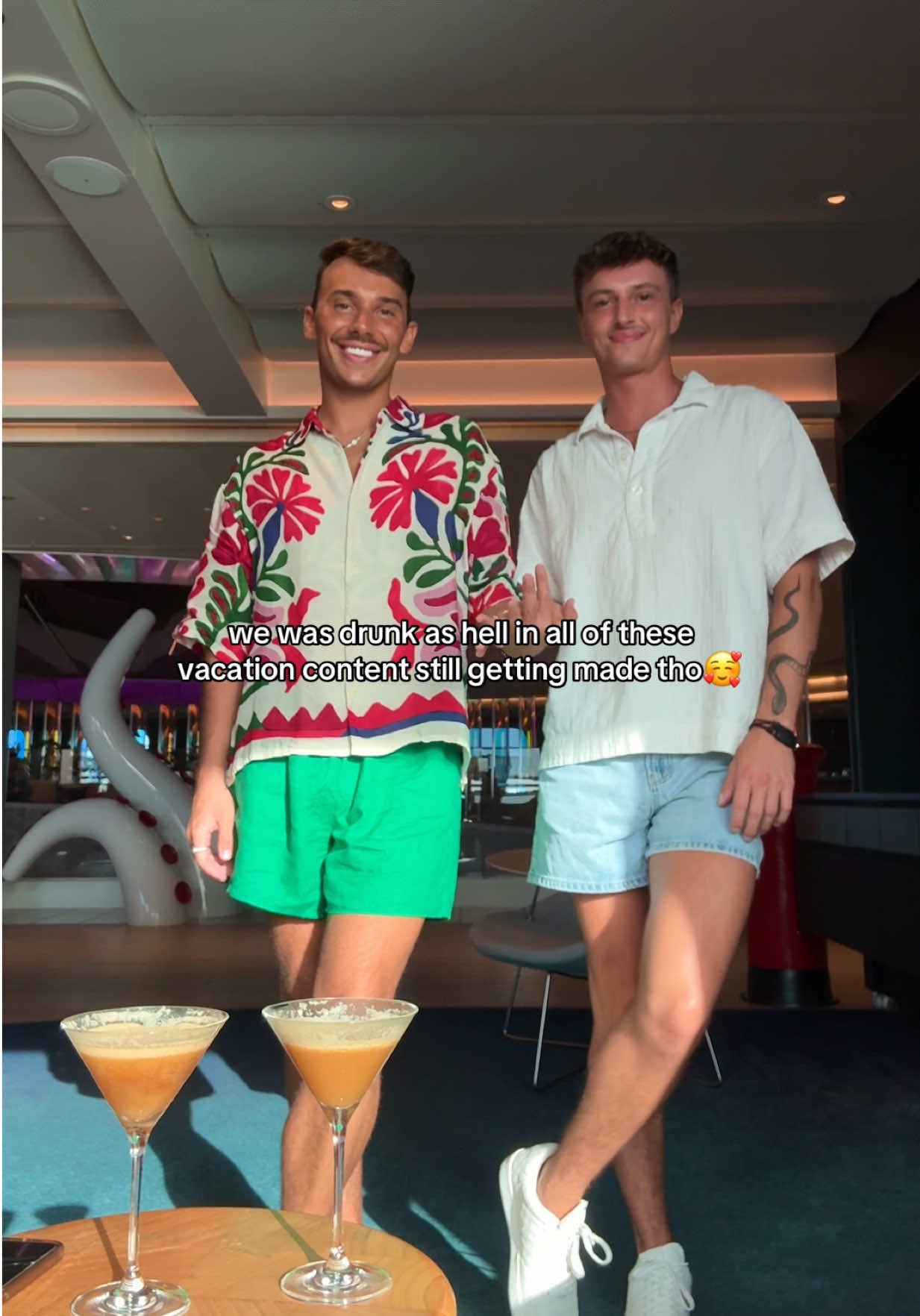 A post by @landonromanoo on TikTok caption: especially the scene on the beach😂 #vacation #couples #transition #vacationoutfits #cruise 
