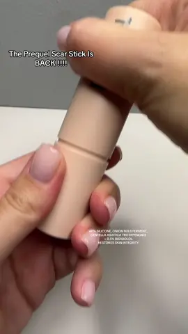A post by @dailybeautyinspo on TikTok caption: ✨✨The Prequel Scar StickIs BACK!!! @Prequelskin #prequel #prequelscarsolutionstick #scarstick #SkinCare #tiktokmademebuyit #tiktokshopfinds #dealsforyoudays 