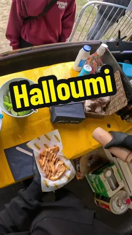 A post by @thespudbrothers on TikTok caption: Making Halloumi  #food #festival #lytham #spudbros 