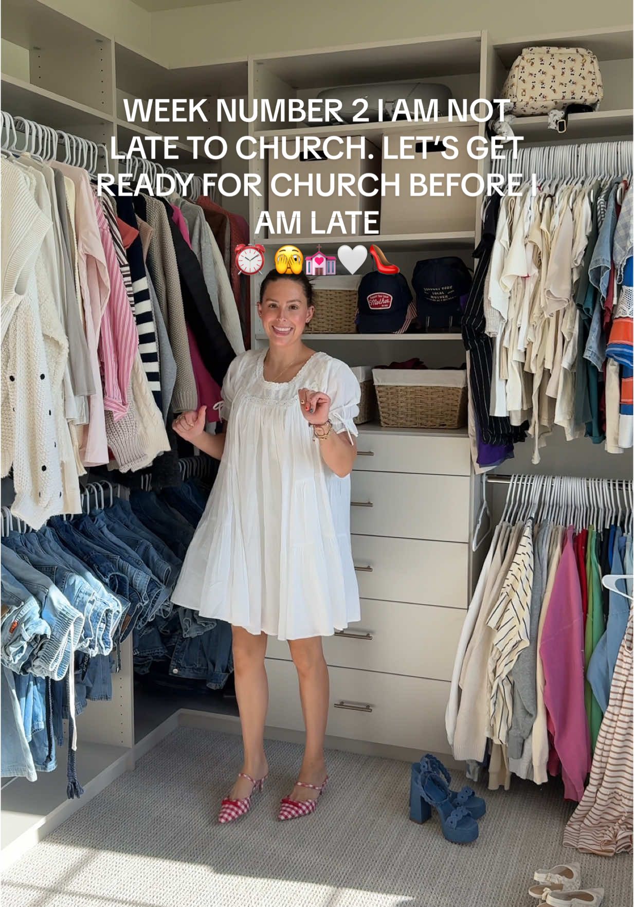 A post by @kimberlyoconnell on TikTok caption: Please tell me I picked the right shoe!! #churchtiktok #churchy #churchdress #sundaybest #sundayfunday #sundayvibes #churchoutfits 