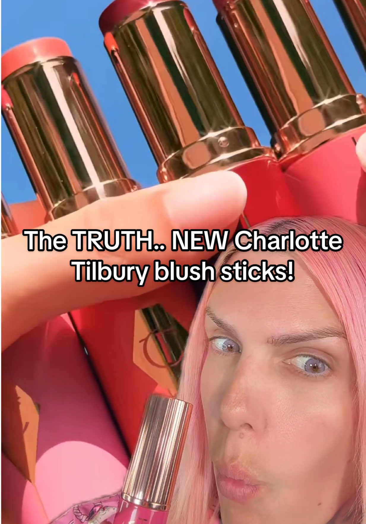 A post by @jeffreestar on TikTok caption: Are the NEW @Charlotte Tilbury blush sticks Jeffree Star Approved?!  #makeupreview #jeffreestar #charlottetilbury #blush #sephora #newmakeup #beautytok #blushstick #fyp 
