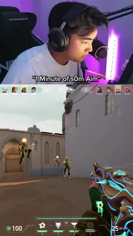 A post by @s0mcs on TikTok caption: 1 Minute of s0m Aim 🎯 #Valorant #s0mcs