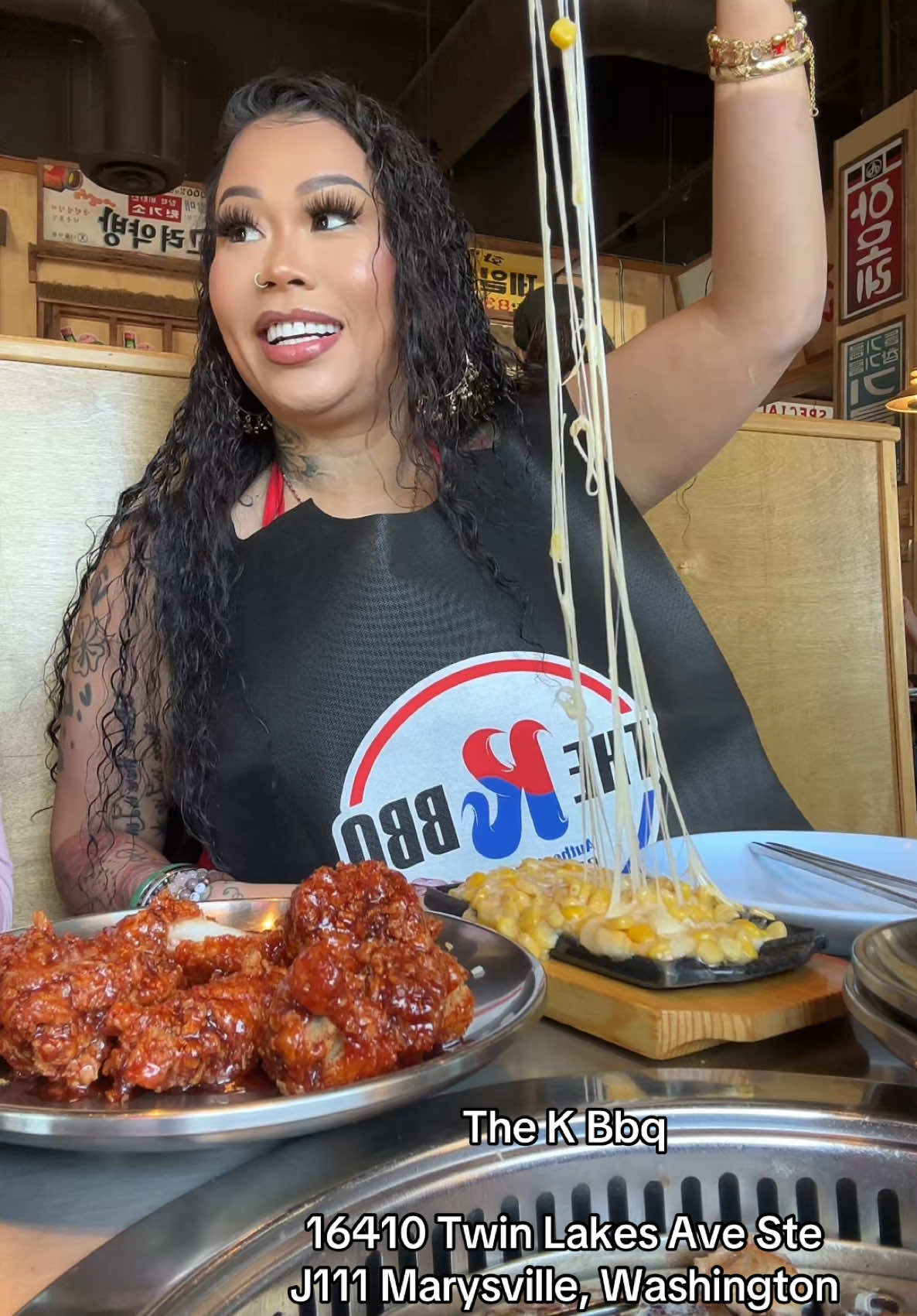A post by @lovelymimi865 on TikTok caption: @The KBBQ Marysville #koreanbbq #marysville #cheesecorn 