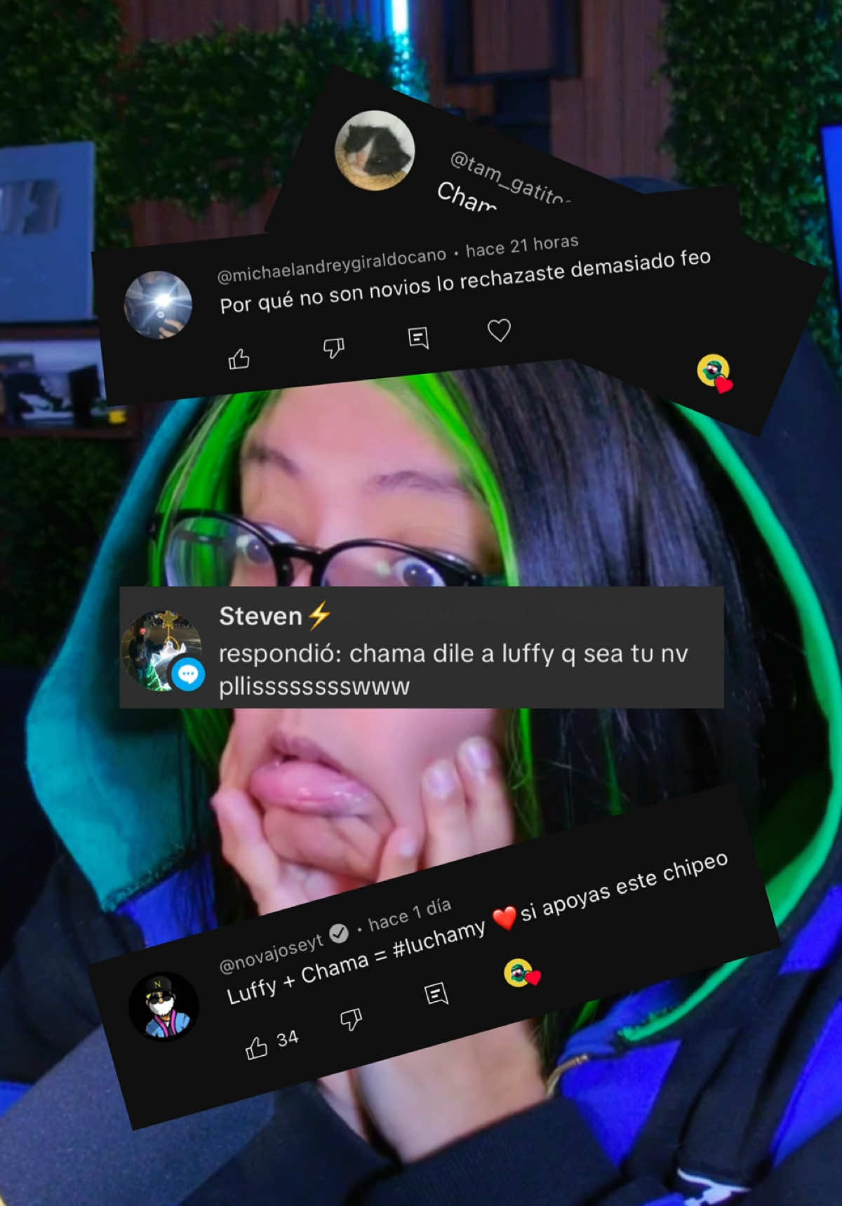 A post by @lachama4_ff on TikTok caption: Todo Luffy todo Luffy 🥴🤣♥️ #freefire #lachama4_ff #contenido 