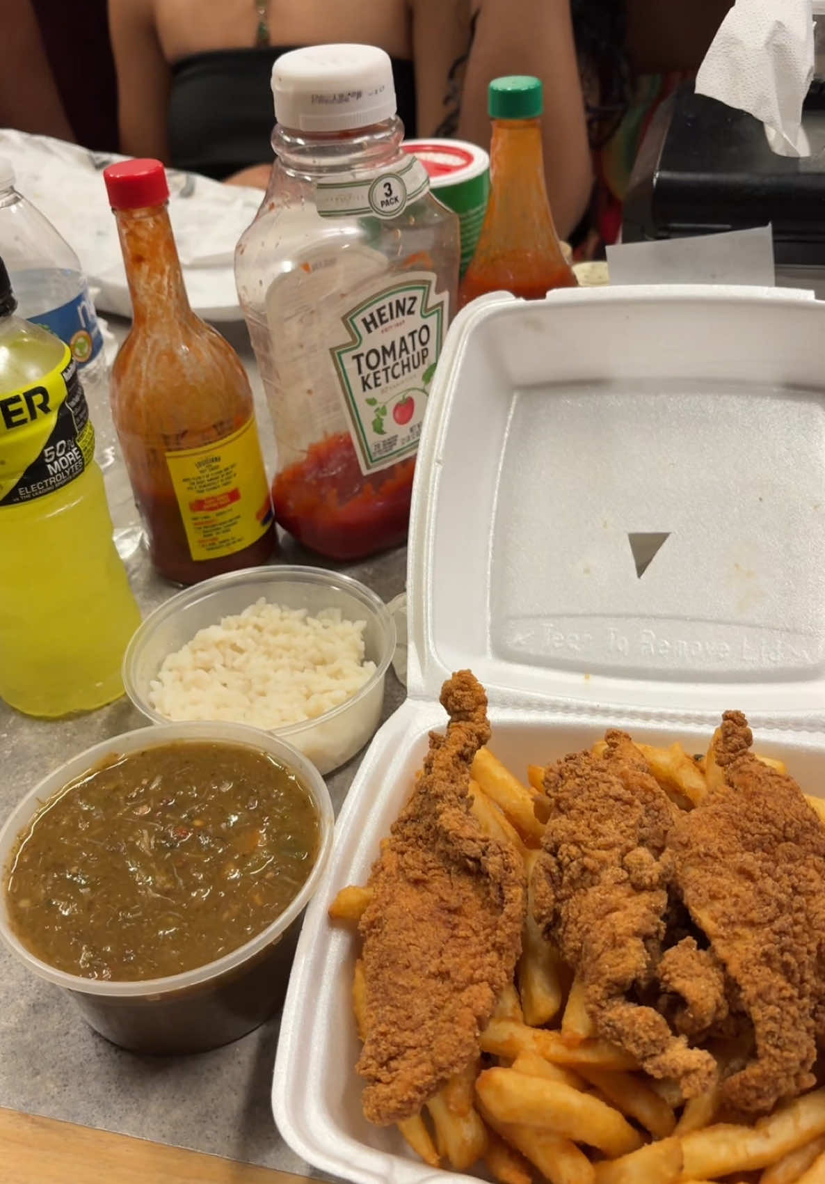 A post by @aiyannace on TikTok caption: Trying Nola’s Poboys🙂‍↔️ 🐊 #gumbo #friedcatfish #snowball #neworleans 