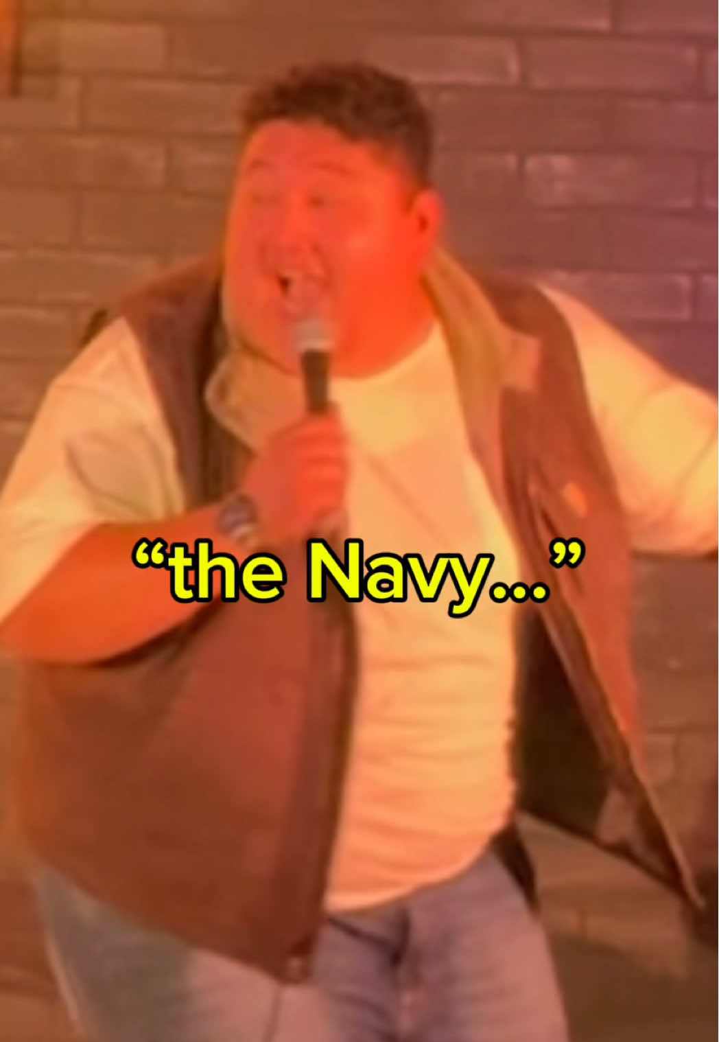 A post by @javibailoncomedy on TikTok caption: shoutout to the Navy  #fyp #comedy #funny #foryou #crowdwork 