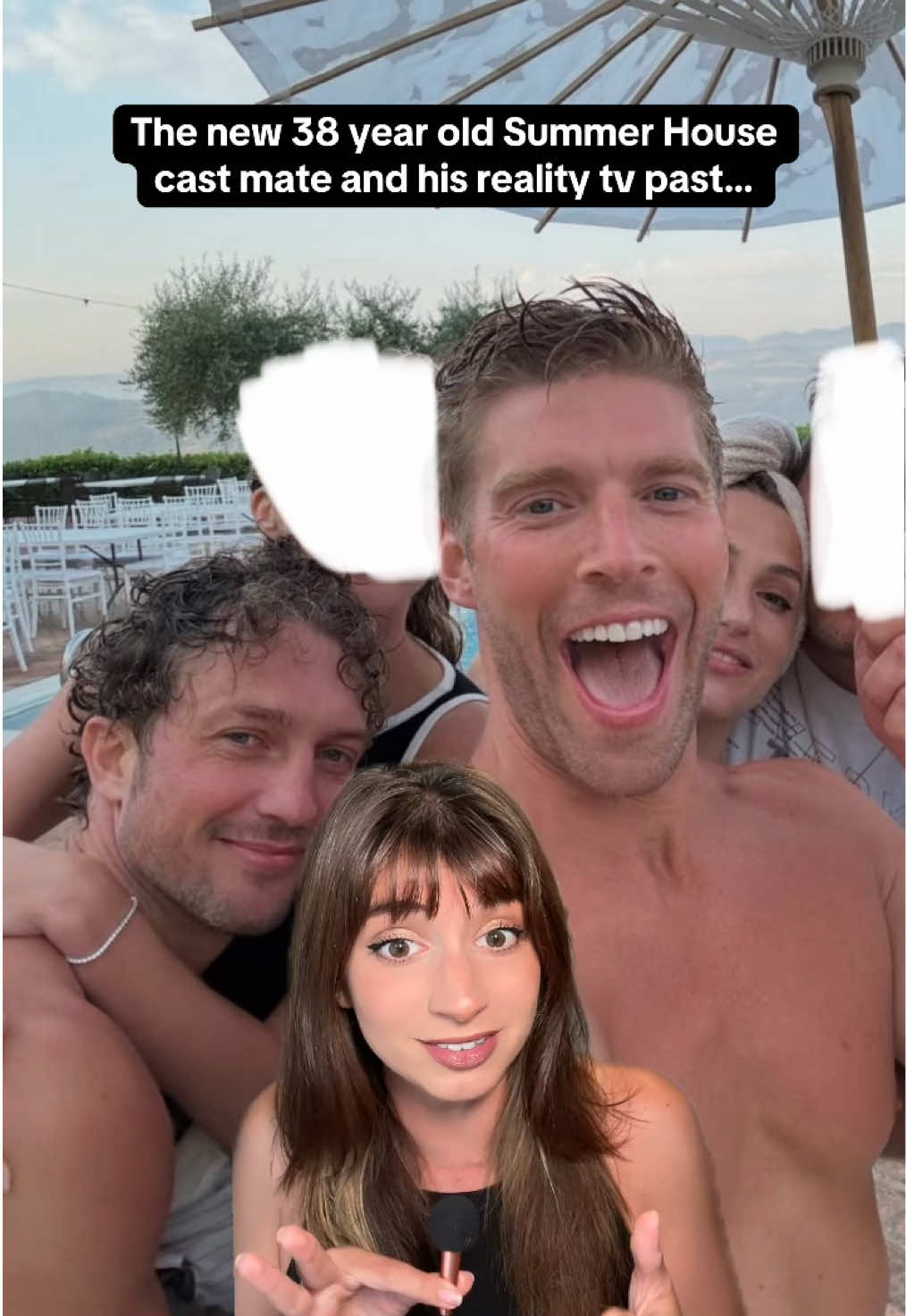 A post by @katericcio on TikTok caption: New cast mate alert 🚨 #summerhouse #summerhousebravo #kylecooke #amandabatula #thebachelor #bachelornation #bravo #bravotv #realitytv #recap #hamptons #greenscreen 