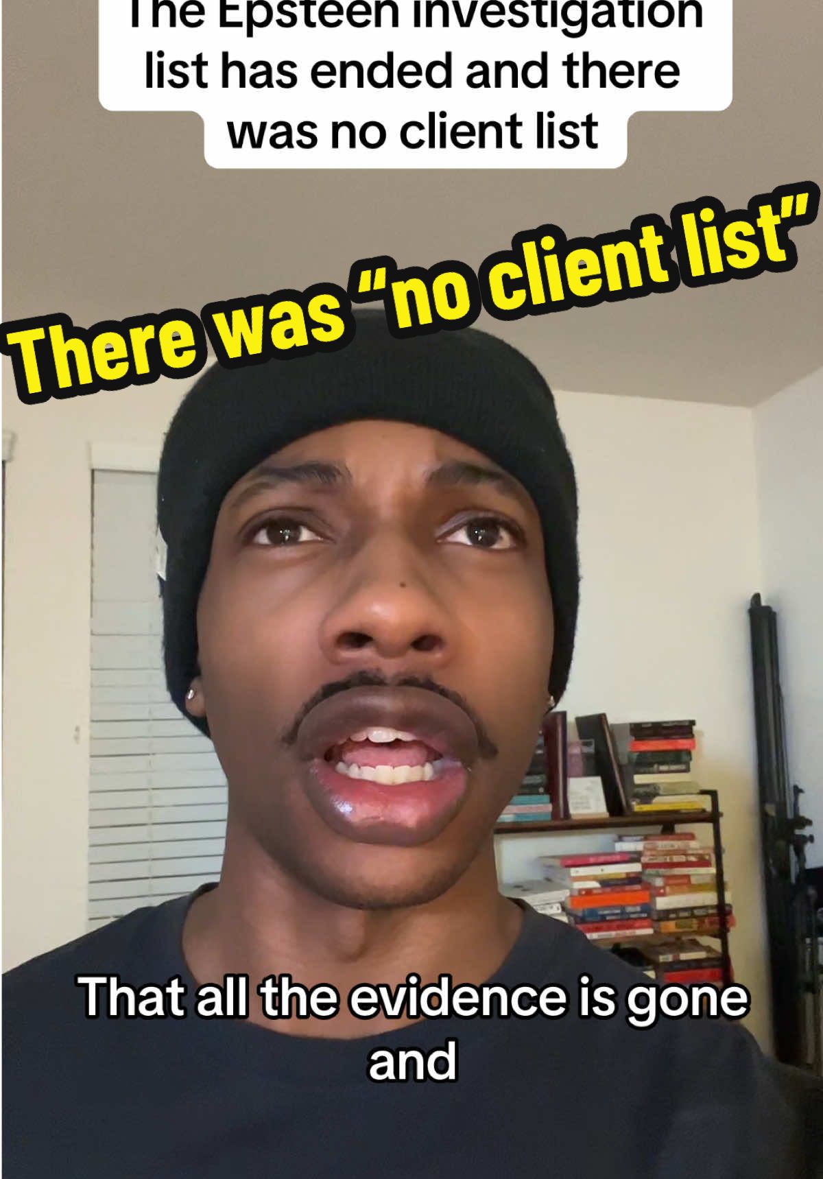 A post by @advicefromlouisreloaded on TikTok caption: There was “no client list” #advicefromlouis #kamala #kamalaharris #biden #satire 