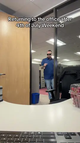 A post by @bryguyferreira on TikTok caption: Returning to the office after 4th of July weekend.
