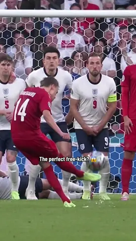 A post by @uefaeuro on TikTok caption: Damsgaard with a beauty 😮‍💨 #EURO2020 #Damsgaard 