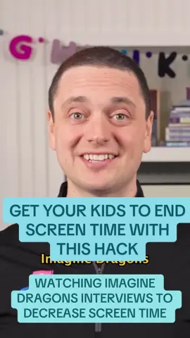 A post by @abcparentingadvice on TikTok caption: Show your kids Imagine Dragons interviews to get them hating the screen #abcparenting #screentime #imaginedragons