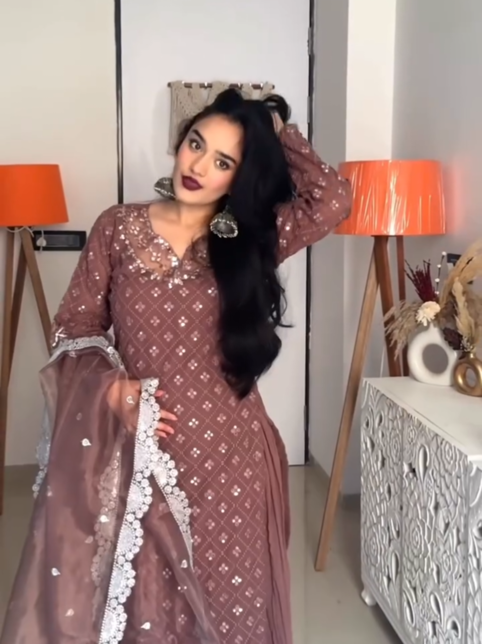 A post by @uksuits__collections1 on TikTok caption: #shopping #punjabidress #sharara #lehenga #partywear 