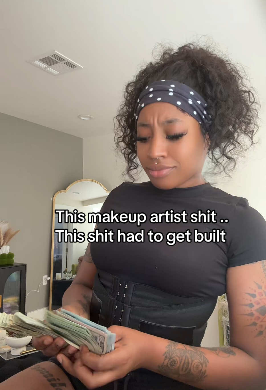 A post by @muaisyss on TikTok caption: I remember doing $20 faces while working out my living room just to build my business while in high school… flash forward to me now in my 5th year as a mua  charging $150 a face in my own studio being booked every month 🥹 I got ts out the mud PURE PASSION !!! Hard times ain’t stop shit if you need some motivation read this cause I understand what ts takes so keep going !!! I love my journey it made me who I am today , so dont stress too much it’ll all make sense soon 🫂 I love all my clients and supporters yall keep me going fr ! ts so worth every sweat and tear I drop making a name for myself it’s only up from here 🥹#fyp #mua 