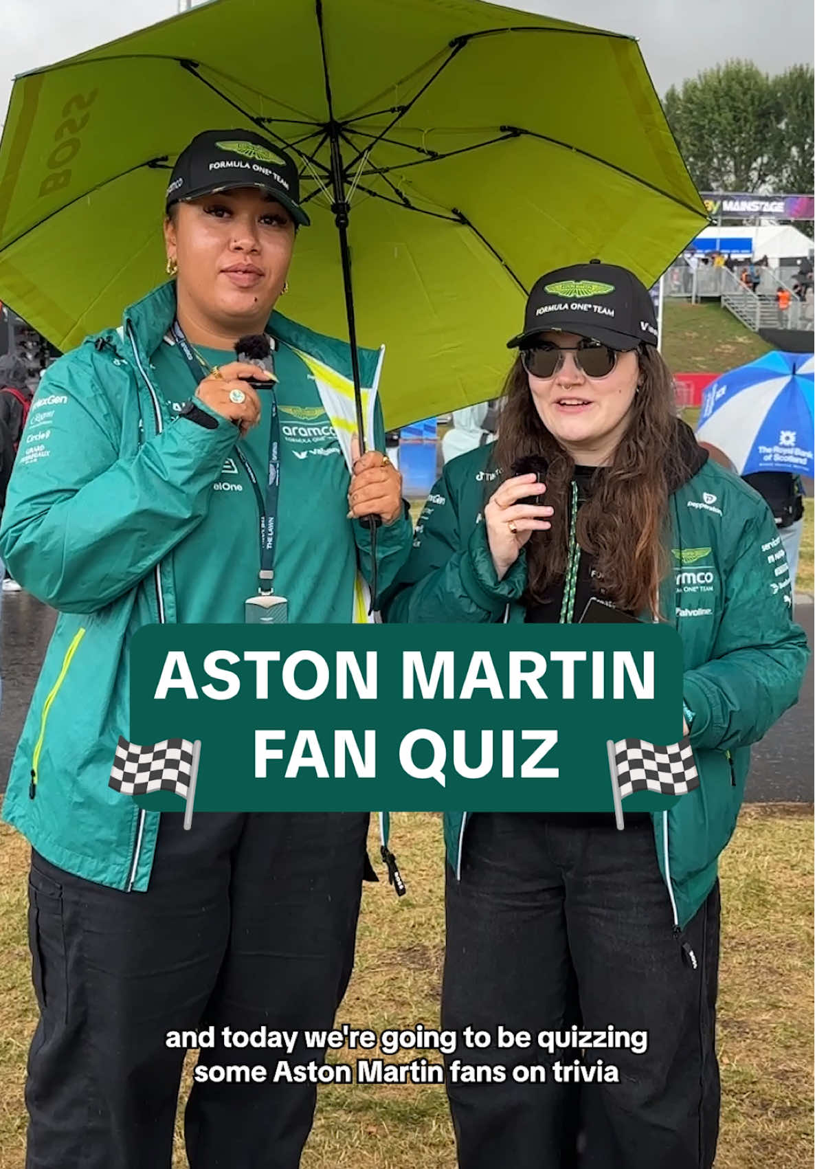 A post by @tiktok_uk on TikTok caption: Aston Martin fans RISE 🙌  #AstonMartin #F1 #Formula1 #BritishGP #F1TikTok #FanMade #quiz #game #silverstone 