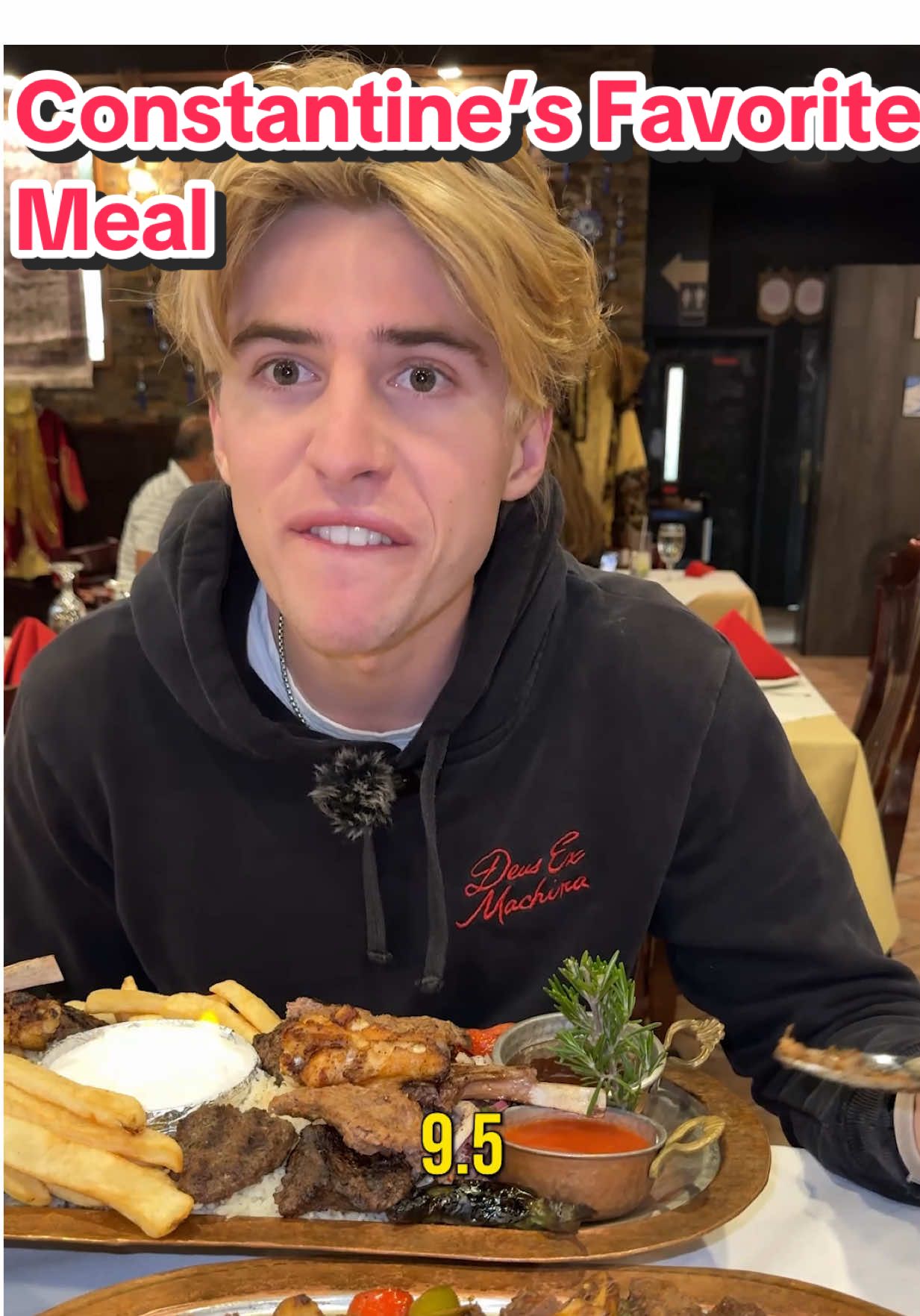 A post by @codypremer on TikTok caption: Trying Constantine’s Favorite Meal 📍Constantine’s, North Carolina  #Constantinespartner #Constantines #charlotte #RestaurantReview #middleeasterncuisine #turkish #kebab #kebabs #authentic #codypremer 