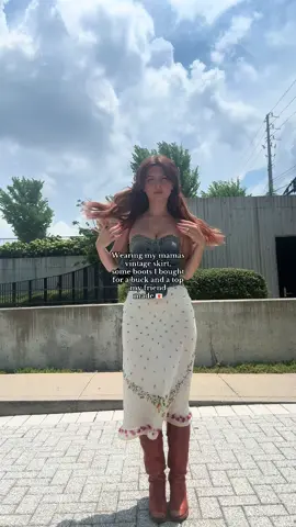A post by @willowavalon on TikTok caption: It could not be hotter yall what’s going on #vintagefashion #outfit #Summer #summeroutfit #denim #vintage #country 