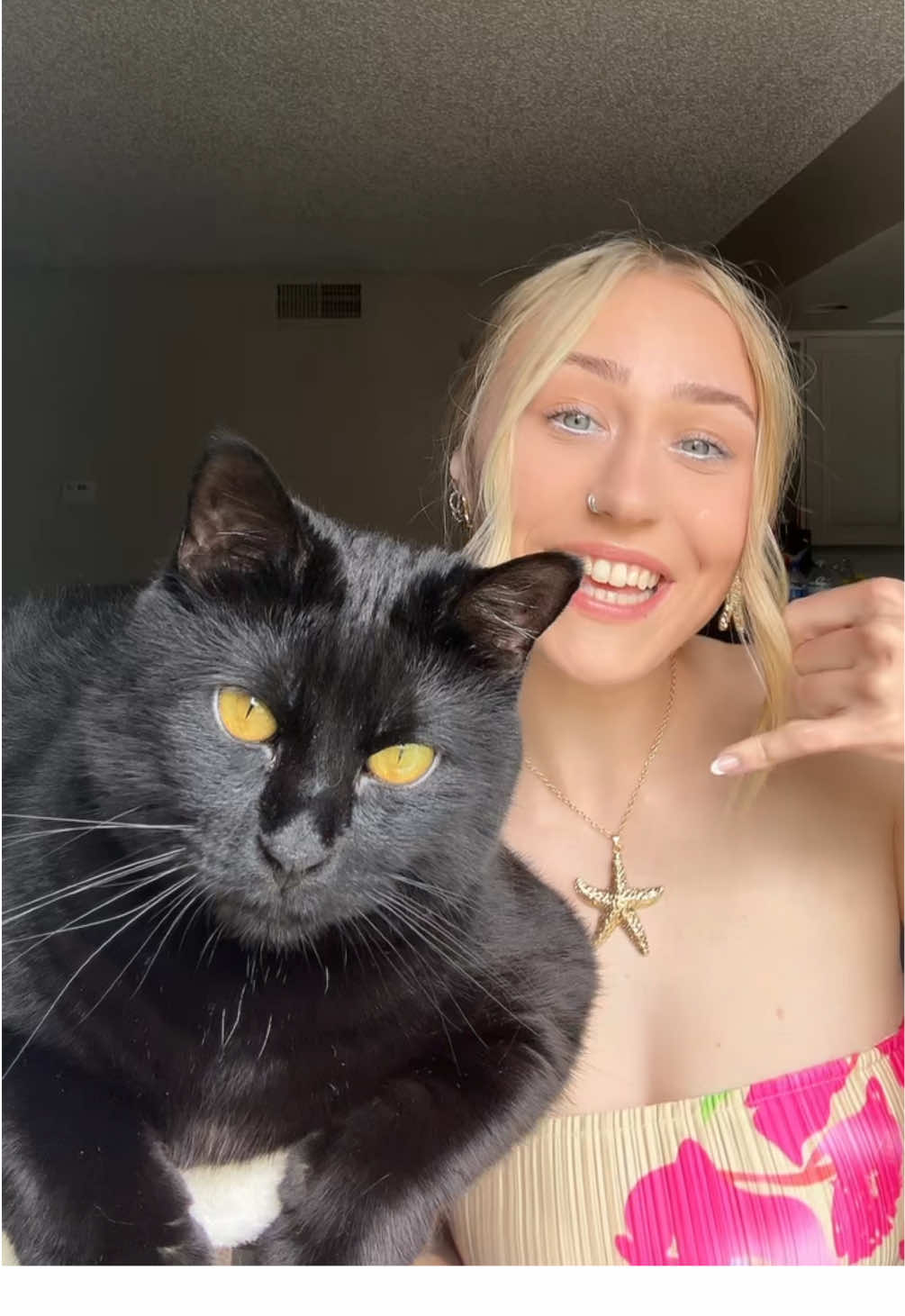A post by @sidneylove on TikTok caption: shuri wanted to participate in a tiktok @Will Stupalsky 🐈‍⬛🖤 #fyp #trending #catsoftiktok 