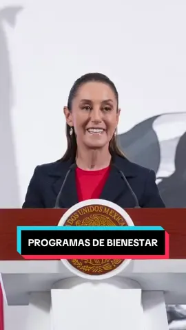 A post by @claudiasheinbaum on TikTok caption: Los Programas de Bienestar son sello de la Cuarta Transformación y del humanismo mexicano; este año llegan de manera directa a más de 33 millones de personas, es decir, casi 82 por ciento de las familias de nuestro país, con una inversión histórica superior a los 800 mil millones de pesos. #fyp #PresidentA 