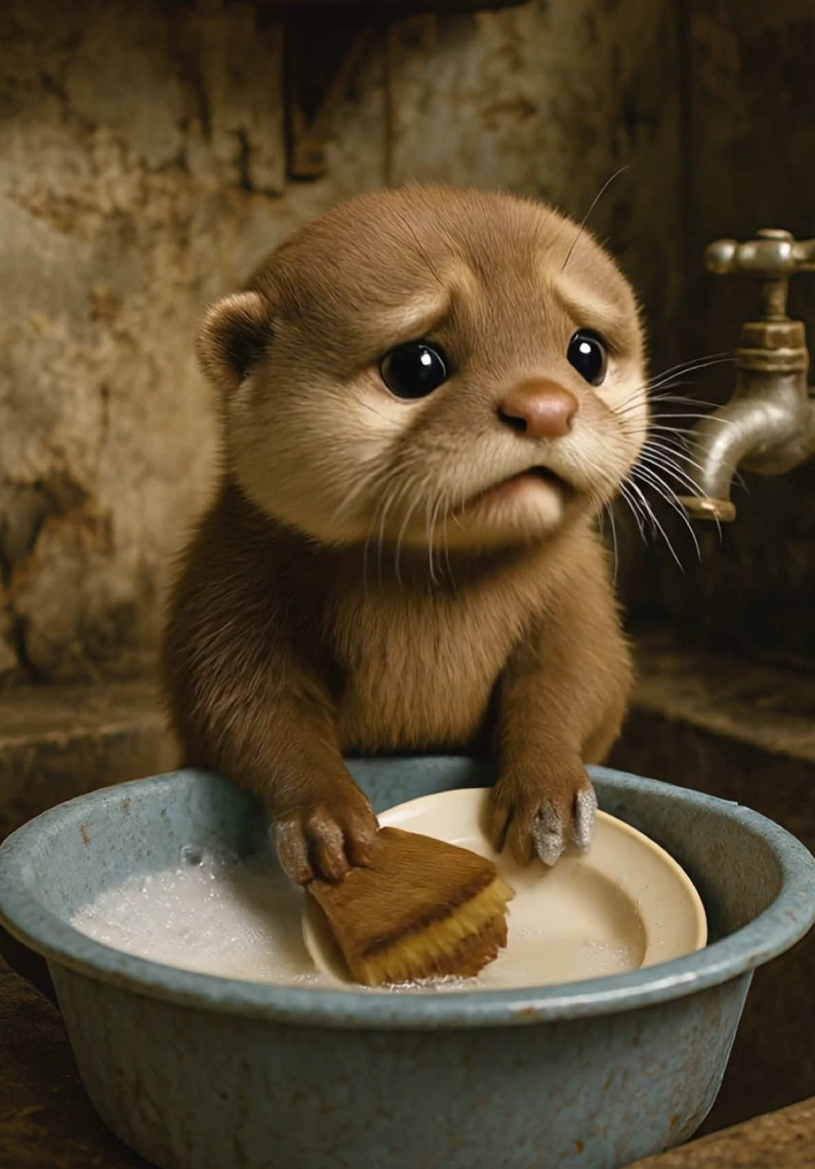 A post by @ku_13js on TikTok caption: The little otter is really happy after getting married. 🥰#otter #baby #cute #LittleOtter #BabyOtter 
