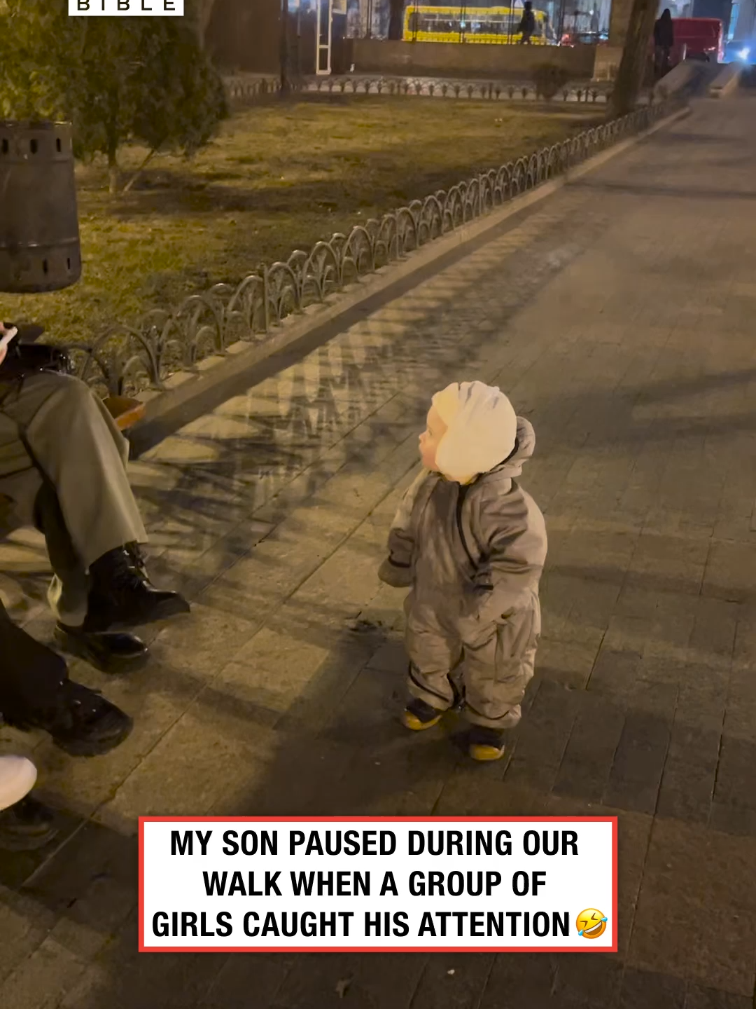 A post by @ladbible on TikTok caption: He was stopped in his tracks 🤣 (🎥: ViralHog) #ladbible #funnyvideos😂 #kidsoftiktokfunny #toddlers #omg #parents