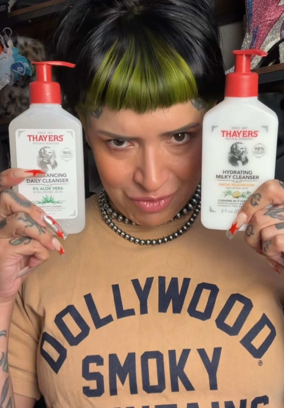 A post by @ninaghoulina on TikTok caption: It’s Amazon Prime Day, and you know I had to tell you about one of my favorite deals! @Thayers is having a big sale on a lot of their products, including my favorite cleansers! The sale starts today and ends July 11th - don’t miss out! #ThayersPartner
