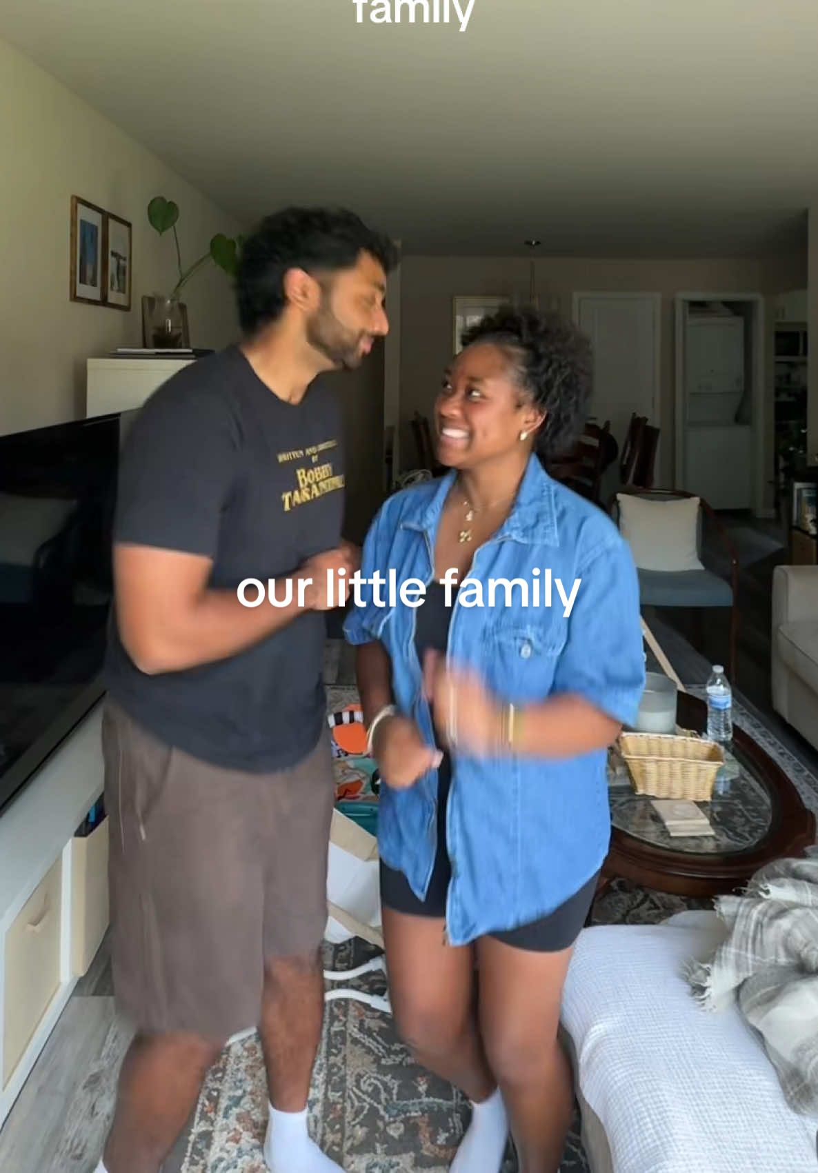 A post by @mattandkharli on TikTok caption: love our little family tho 🥹 #mattandkharli #couplestiktok #husbandwife #cutecouple #funny 