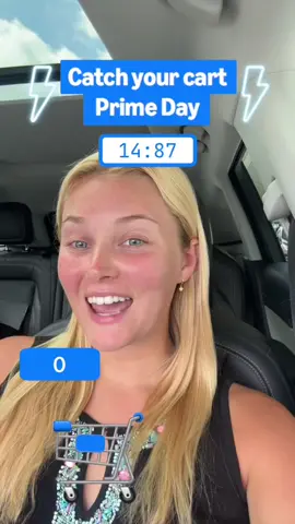 A post by @amazoninfluencers on TikTok caption: Refresh your Prime Day content! Use our "Catch Your Cart" Effect to see how many deals you can snag in your cart before the timer ends 🛒