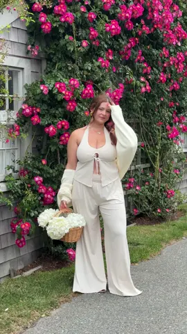 A post by @noelledowning on TikTok caption: My favorite outfit lately 💕 #trend #relatable #girls #eastcoastsummer #midsize 