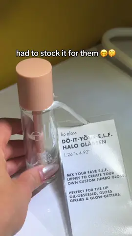 A post by @elfyeah on TikTok caption: it’s called manifesting okay 😭🙏 #elfcosmetics #DIY #lipgloss #giantlipgloss #HaloGloss 