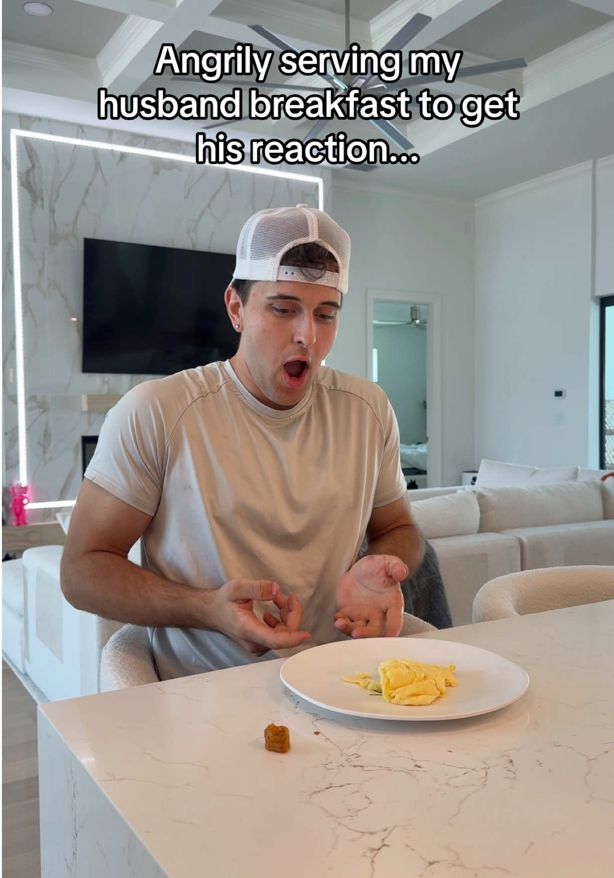 A post by @mariahandbill on TikTok caption: I feel so bad 😭 he was so excited for his breakfest LOL