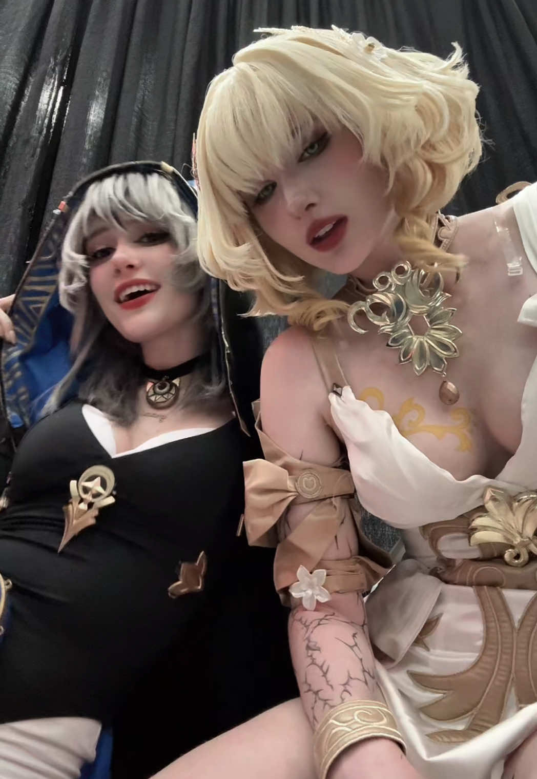 A post by @goldenraetio on TikTok caption: just two goats carrying amphoreus on their backs... // @Gracie #HonkaiStarRail #hsr #aglaea #cipher #fypシ 
